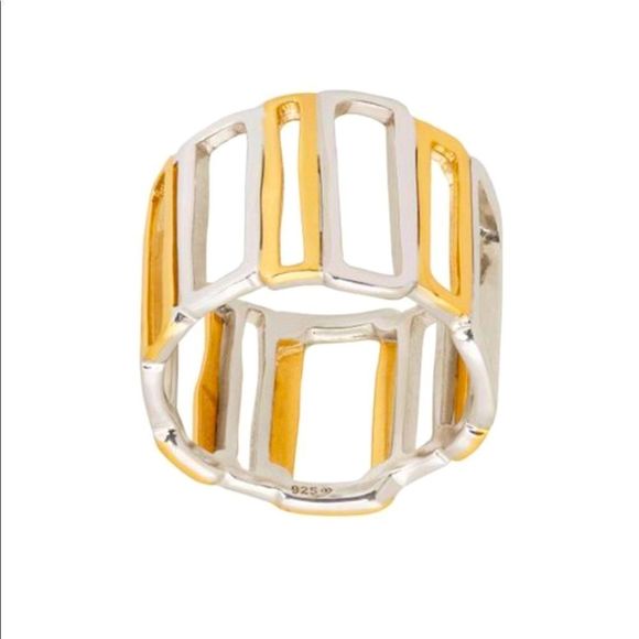SILPADA Sterling Silver and Gold Tone Framework Two Tone Ring Sz 6 - Picture 11 of 12